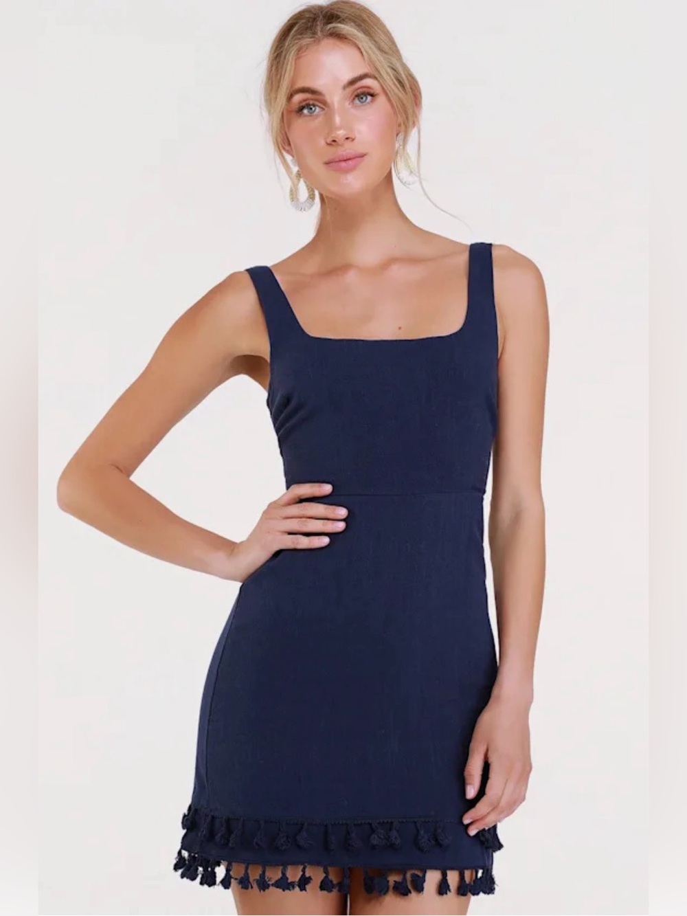 Lulu's Navy Square-Back Tank Mini Dress